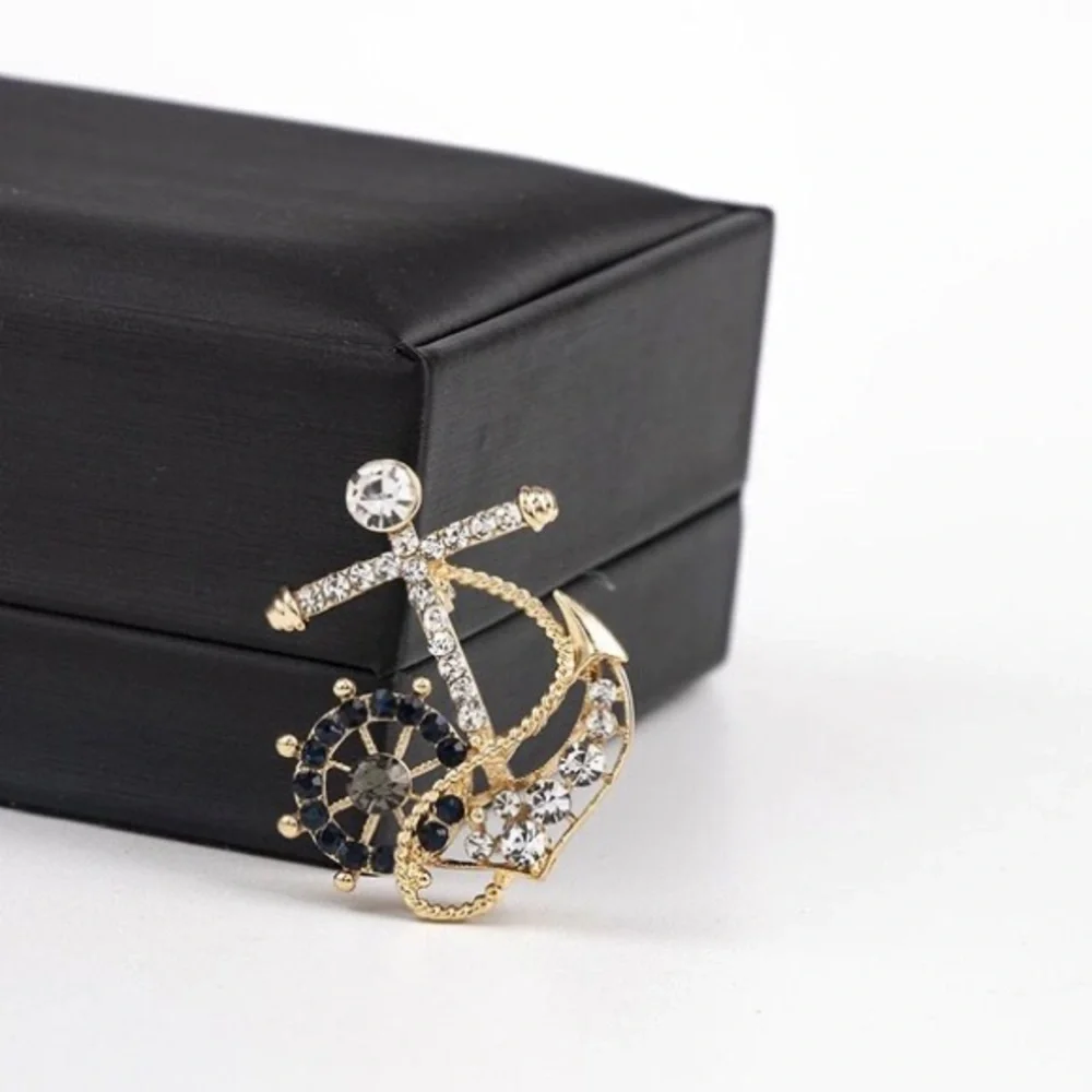 Naval Rudder Anchor Brooch
